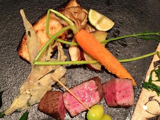 truffle miso cod + A5 ohmi wagyu