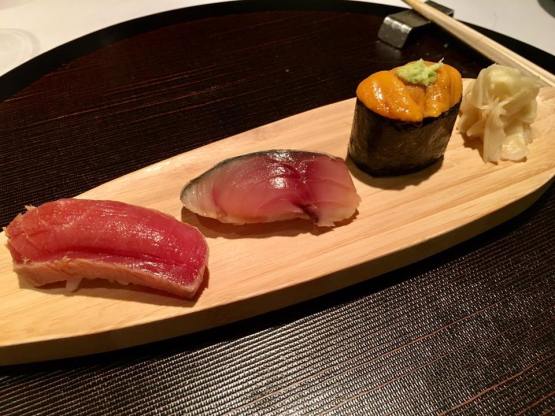 chutoro + saba + uni sushi