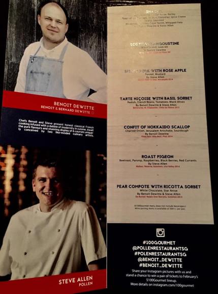 100 gourmet menu @ pollen