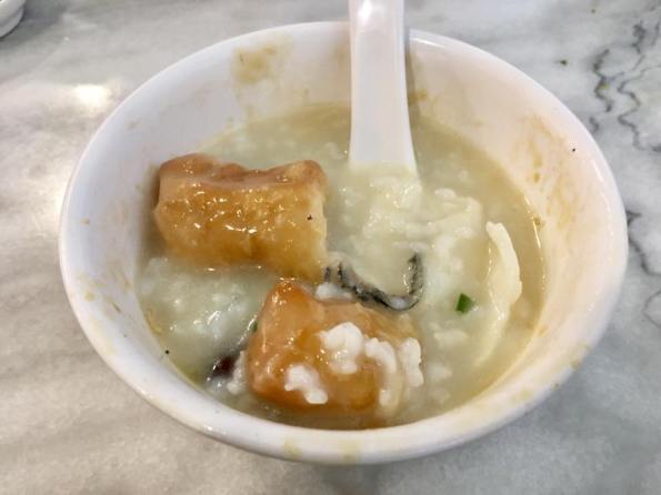 cuttlefish & pig innards soup 艇仔粥