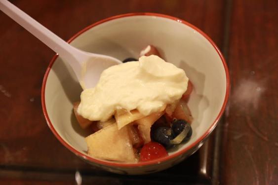 excellent fruit salad with chantily cream