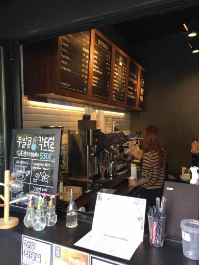 café near entrance to gwangjang market @ Jongno 5 station
