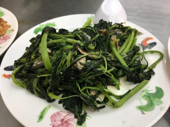 heng chye with ikan bilis