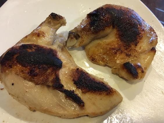 pan roasted "sous vide" brined chicken breast + thigh