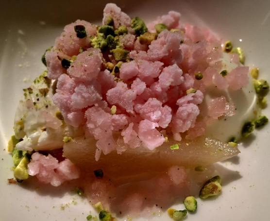 pear compote with ricotta sorbet