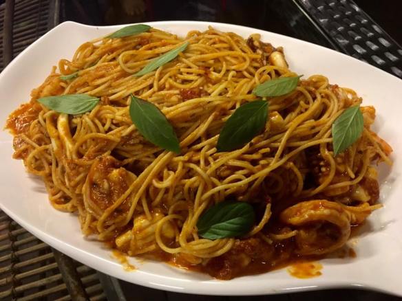 #6 seafood pasta in pink sauce