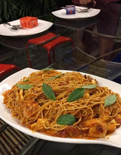 #6 seafood pasta in pink sauce