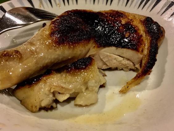 skin so crispy meat tender, juicy, tasty