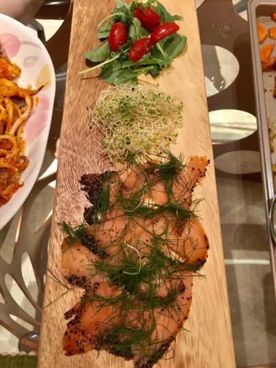 smoked salmon with helper's home cultivated dill