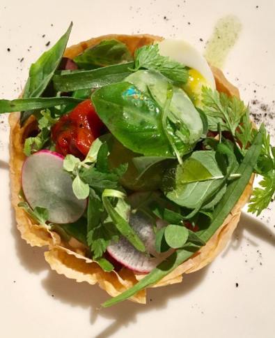 tarte nicoise with basil sorbet