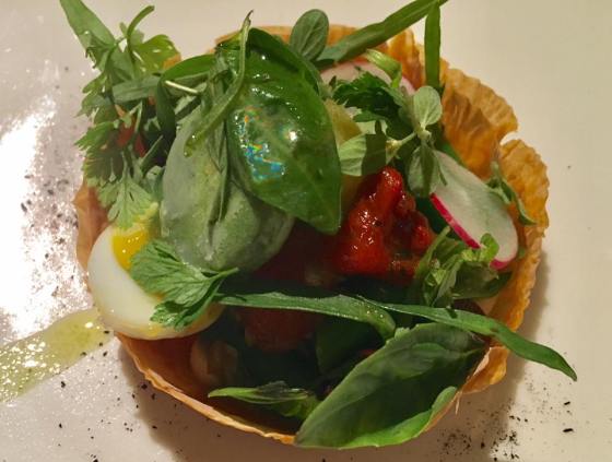 tarte nicoise with basil sorbet