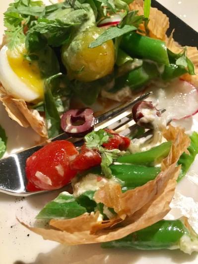 tarte nicoise with basil sorbet