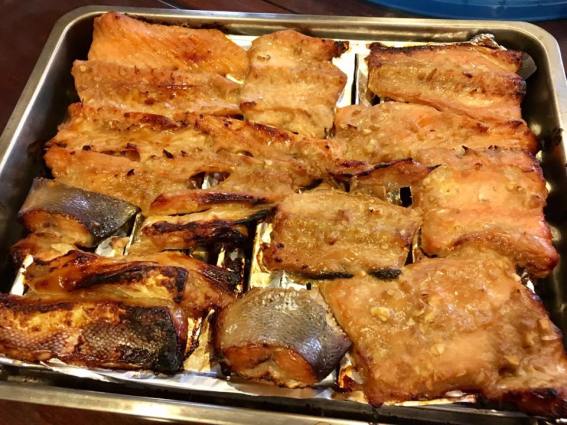 teriyaki salmon belly (more bones than belly, still very nice)