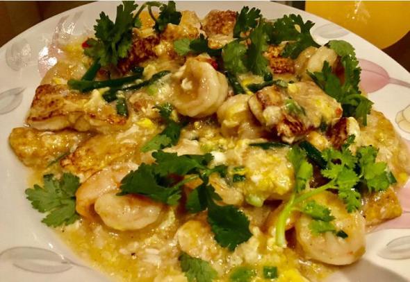 tofu prawns - following sek bao sin's style
