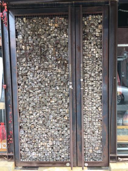 Unique Gate made of stone container