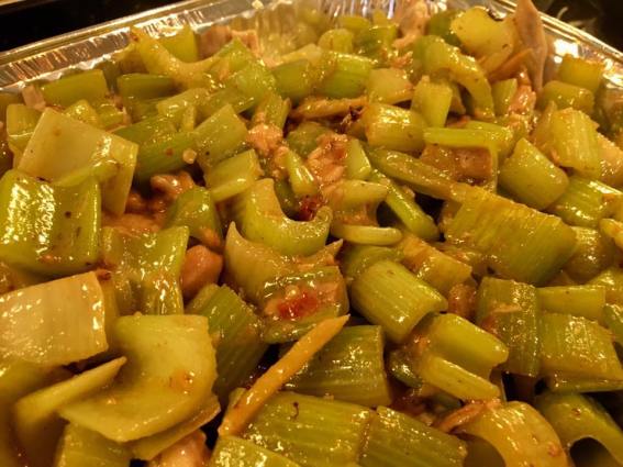 wine chicken + celery