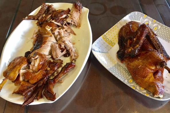 1/2 deboned uncut, 1/2 duck for 3pax lunch