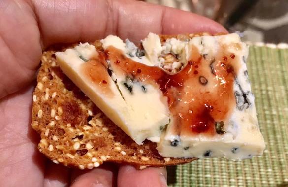 blue cheese with jam