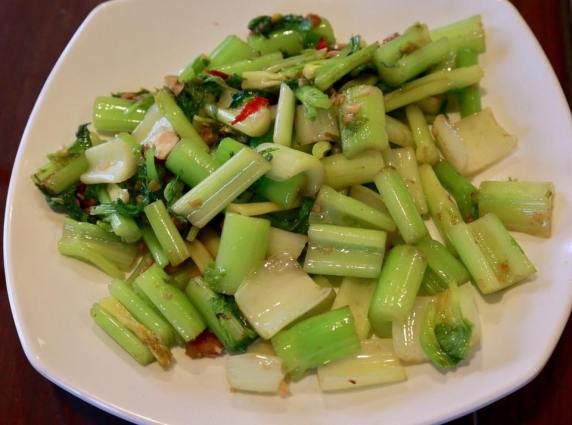fried celery with salted fish