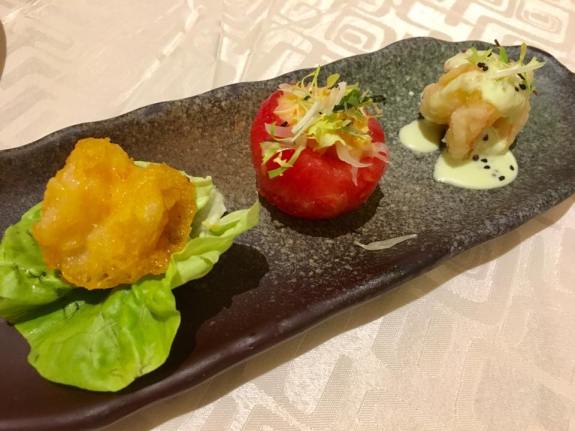 salted egg prawns & wasabi prawns
