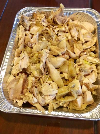 braised & steamed chicken with stir-fry leeks & onions