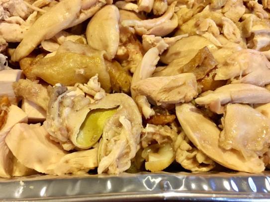 braised & steamed chicken with stir-fry leeks & onions