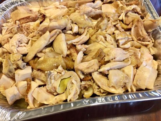 braised & steamed chicken with stir-fry leeks & onions