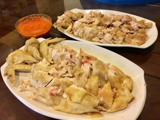 poached chicken + braised & steamed chicken