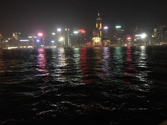 night scene of victoria harbour