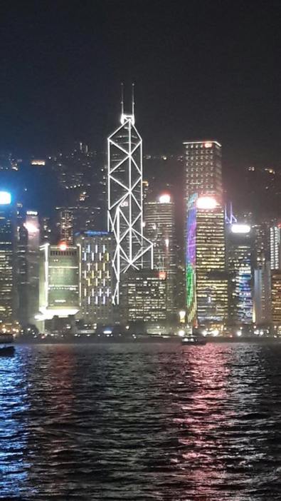 night scene of victoria harbour