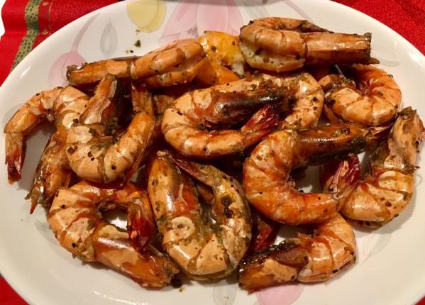 wife's oven grilled prawns