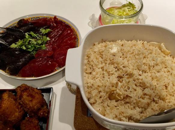 s-i-l rice & pork and duck liver sausage 