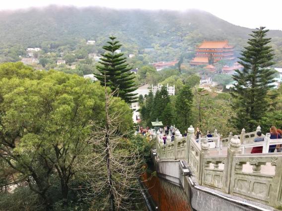 view of po lin monastry from big buddha