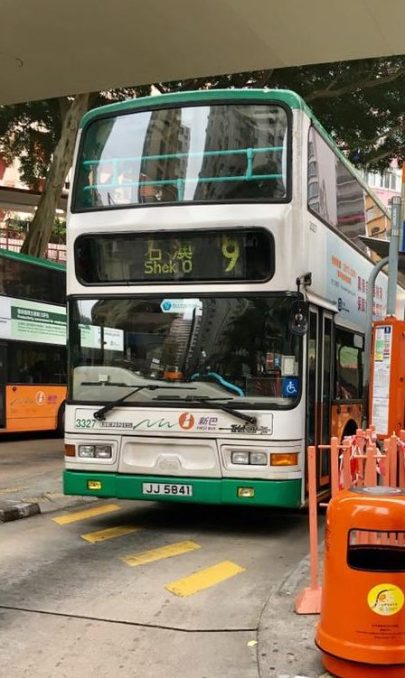 bus no. 9 at shaukeiwan bus terminus going to toteiwan trailhead