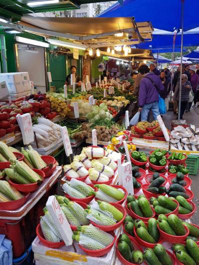 shau kei wan street market - veg stalls
