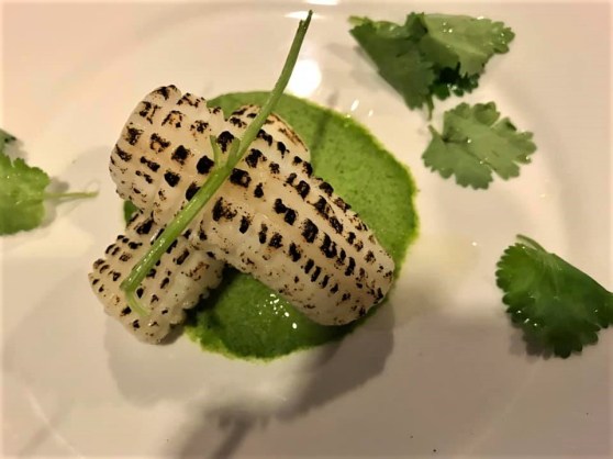 #4 flamed squid on broccoli puree 👍👍👍3
