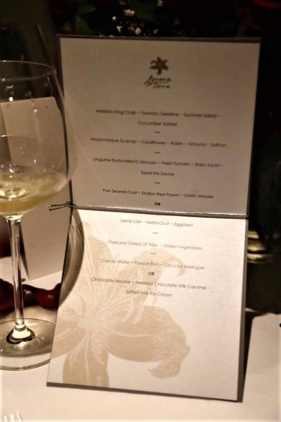 degustation dinner menu