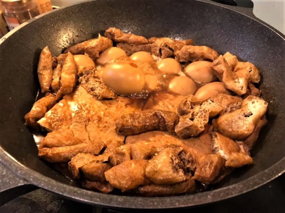 braised egg, taupok, tau kua