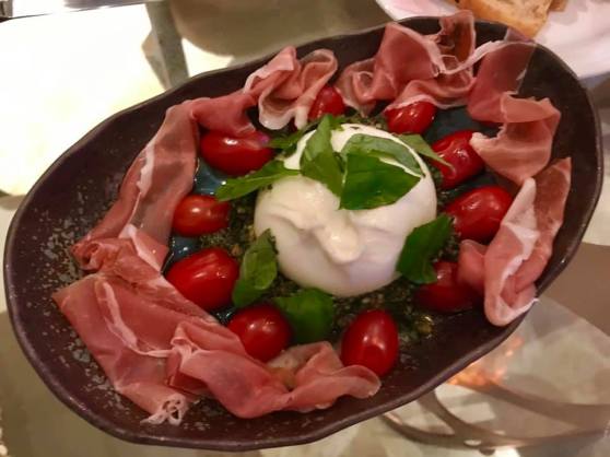 burrata with iberico ham