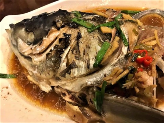 meen si (lime taujeon) steamed song fish head2