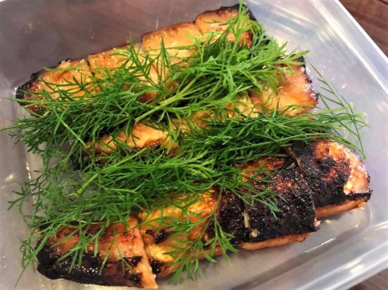 miso teriyaki salmon belly