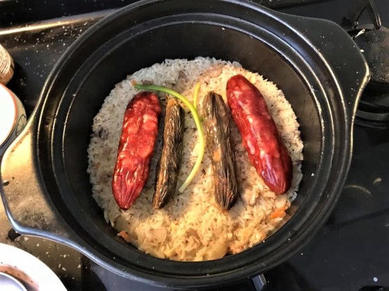 sausage claypot rice